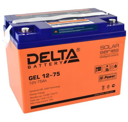 Аккумуляторная батарея Delta  GEL 12-75